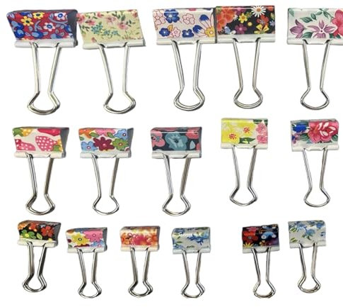 19mm 25mm 32mm Assorted 3 Size Design Metal Binder Foldback Clips Bulldog/Paper Clips/Binder Clips File Paper Money Receipts File Clamps, Planner Organiser Office, Multifunction Pcs (30 Clips)