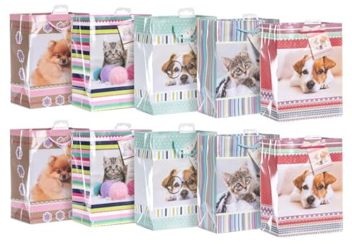 Laro Premium-Line MediumGeschenktaschen Geschenktüten 10-100 Stk Medium Animals, Anzahl:20, Muster Tüten:Medium Animals