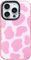 Abbery für iPhone 15 Pro Hülle Rosa Kuh Muster Kuhflecken Durchsichtig Druck Weiche klare Transparent mit Design Silikon Stoßfest Gummi Süß Schutzhülle Kratzfest Frauen Mädchen