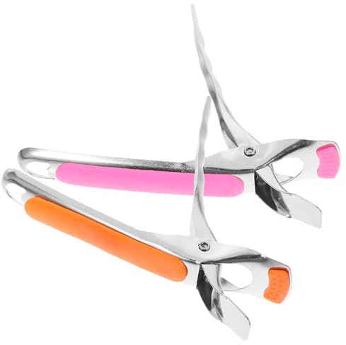 ABOOFAN 2pcs Heat Insulation Dish Gripper Stainless Steel Bowl Retriever Anti- Tong Non-Slip Plate Clip Kitchen Tongs