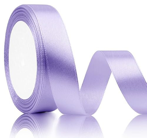 Nastro Raso Viola Decorativo per Bomboniere - Nastrino Lilla 20mmx22m a Fiocco in Stoffa