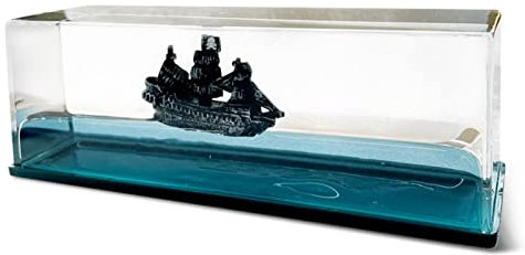 Vuggdt Unsinkable Boat In A Box, Pirate Acrylic Cruise Ship Model, Fluid Drift Bottle Desktop Ornament, Black Pearl Cruise Ship Toy, Wavy Boat In A Box, Acrylic Art Craft Ornament For Home Decor