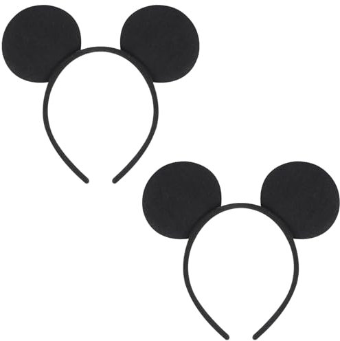 DRESHOW Maus Ohren Stirnbänder, Haarreifen Mäuseohren in Schwarz Party Dekoration Cosplay Kostüm für Kinder und Erwachsene