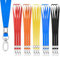 AZWOOD Lot de 15 cordons porte-clés multicolores avec clip en métal rotatif - En nylon de qualité supérieure - Pour carte d'identité, clés, bureau, porte-monnaie