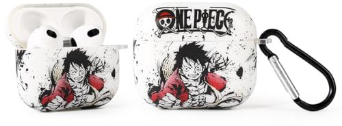 LEWOTE Compatibile con Apple Airpods 3, custodia protettiva e divertente, con portachiavi (luffy)