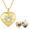 MEDWISE Stern Kette 925 Sterling Silber Gold Achtzackiger Stern Sonne Kette Anhänger Foto Medaillon Vergoldete Mondstein Gold Schmuck für Damen Mädchen Freundin Tochter Freundin Frauen