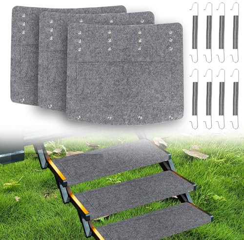 GAESHOW 3 Pcs Tapis D'escalier pour Camping-Car, 56 x 51 cm, Tapis de Marchepied pour Camping-Car, Tapis Antidérapants, pour Marchepied de Caravane et de Camping-Car