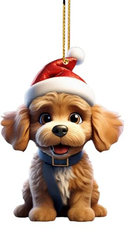 NZDFH Weihnachtsbaumschmuck Weihnachtsdeko Weihnachtskugeln Weihnachtskugeln Anhänger Weihnachten Kleiner Hund Auto Anhänger Rucksack Anhänger Weihnachten 2D Acryl Home Dekorationen