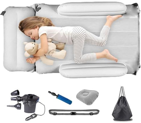 aufblasbare Luftmatratze für Kleinkinder,Aufblasbares Reisebett für Kinder, Zusammenklappbares tragbares Kinderbett für den Roadtrip | Klappbares Schlafbett für, Mädchen, Kinder für Flugzeugsit