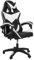 Gaming Chair Ergonomic Drafting Chair with Lumbar Support and Adjustable Footrest Headrest Height-Adjustable and Adjustable Reclining Gaming Chiar 208 (Gaming Chiar without footrest, Black+White)