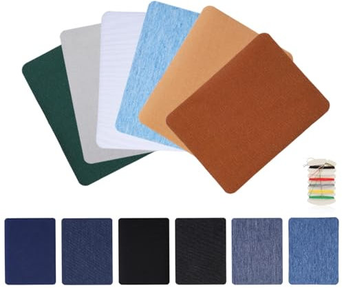 AOZUO 24 Blatt Jeans Bügelflicken, 12.5x9.5cm Flicken Zum Aufbügeln Aufbügel Patches Jeans Flicken Zum Aufbügeln Innen Patches Stark Klebende Bügelflicken Zur Lochreparatur Dekoration