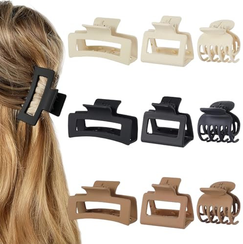 Aucuu Haarklammer Klein 9 Stück, Klauen Haarspangen, Mittelgroße Claw Clip, Small Hair Clip, Rutschfeste Haarspange, Haarspangen Damen für Dünnes Dickes Haar, Haarstyling-Zubehör für Frauen Mädchen