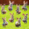 Osterhasen Gartenstecker, 2D Ostern Hasen Werbeschilder, Ostern Hof Schild für Outdoor Gartendekoration, Bunny Gartenschild, Groß Osterdeko Garten Dekoration für Gärten, Topfpflanzen, Rasen