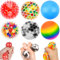 Stressball Set – 6 Stück Bunte Antistressball Squeeze Bälle, Regenbogen Mesh Stressball Kinder & Erwachsene, für ADHS, Angst, Konzentration, OCD & Beruhigungsspiel