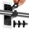 No Drill Curtain Pole with Self Adhesive Brackets, Adjustable Curtain Rod Holder for Living Room, Bedroom, Bathroom, Black, 4 Pack