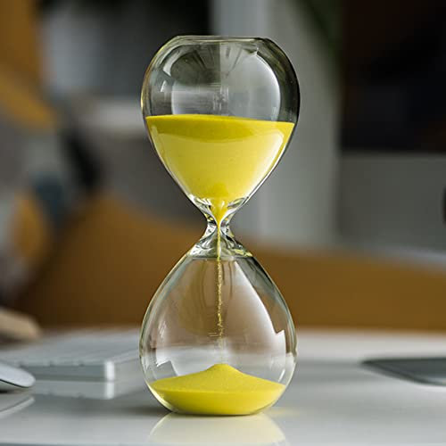 VDLLQYN, Minuterie de 30 Minutes, sablier Portable, Grand Format, coloré, en Verre Transparent et Lisse, Mesure for la Maison, Le Bureau, Noël, l'anniversaire,Sablier de Sable(Unique Colour)