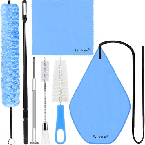 Flute Cleaning Kit, Professional Complete Set Including Swab Rod Screwdriver 2 Cotton Cloth 2 Brush, Flute Cleaning Care Set 7 Pcs, Specially Designed for Deep Cleaning of Stains on Flute