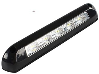12V/24V RV LED Markise Veranda Licht Wasserdicht Wohnmobil Caravan Innenwandleuchten Lichtleiste RV Van Camper Trailer Außenleuchte für Wohnwagen, Boot(LED 12V/24V BLACK)