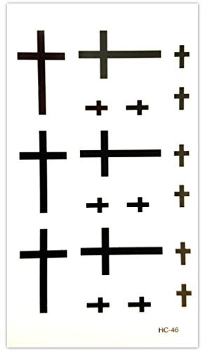 EROSPA® Tattoo-Bogen temporär - Aufkleber Kreuze schwarz - 10,5 x 6 cm