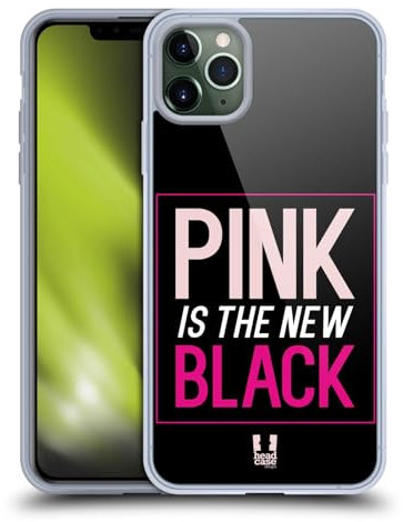 Head Case Designs Neue Schwarz Rosa Reich Gel Handyhülle Hülle [Militärischer Schutzgrad] Kompatibel mit Apple iPhone 11 Pro Max