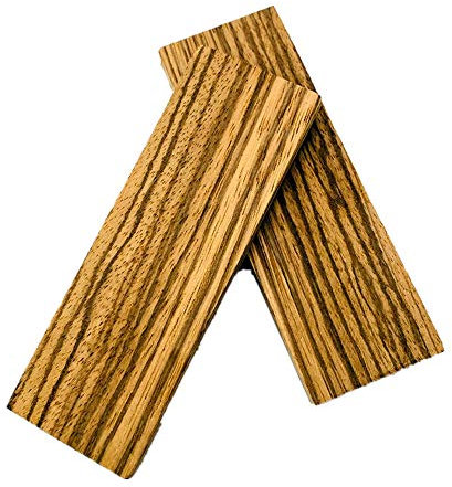 Aiboe 1 Paire de Matériel de Poignée de Couteau en Bois de Zèbre Naturel Dalles Outils de Bricolage pour Couteaux Personnalisés Faisant des Lames Vierges (Chaque Paire est Unique) (120X40X8mm)