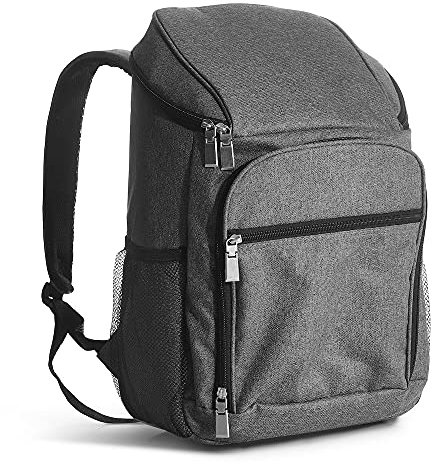 SAGAFORM City Kühlrucksack, 45x30x22cm, Kühltasche, Picknickrucksack, Rucksack mit Kühlfach, Isoliertasche, Zwei Außenfächer, Seitliche Netzfächer, Verstellbare Schulterriemen, Grau