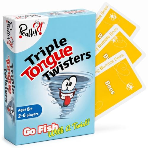 Really?! Triple Tongue Twisters Card Games for Kids and Adults, Family Party Games, Speech Therapy, Educational Game, Gifts for Girls and Boys 8-12, Teenagers, School Gift Ideas for Kids and Adults