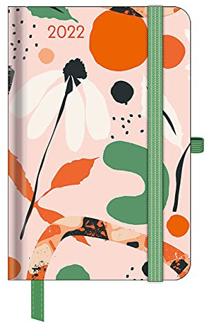 GreenLine Diary Floral 2022 - Buchkalender - 10x15: Buchkalender - Wochenkalender