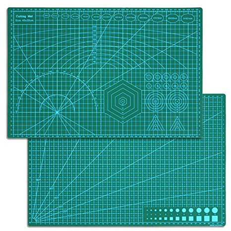 Techson A3 Cutting Mat - Double Sided Self Healing PVC Board for Sewing, Engraving, & More - Patchwork Measure Tool - Imperial/Metric - Ideal for Crafters, Designers, & Artists.