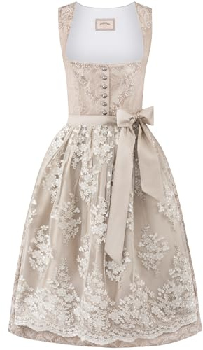 Stockerpoint Damen Dirndl Sidonia I Größe 32-48 | Trachtenkleid mit liebevollen Details & eleganter Dirndlschürze I Bequem & pflegeleicht I Perfekt für Festlichkeiten