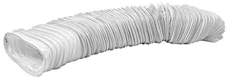 PVC Flexible Flat Channel - 110mm x 55mm - Tumble Dryer Hose Hood - Extractor Fan Pipe – Lightweight PVC. (3m) 3m