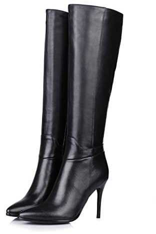 Stivali Alti A Spillo, Donne Moda Stivali Ginocchio Stiletto Heels, Stivali Al Ginocchio Con Cerniera Laterale E Tacco Alto Da Donna, Stivali in Pelle Autunnali E Invernali alla moda High Heels