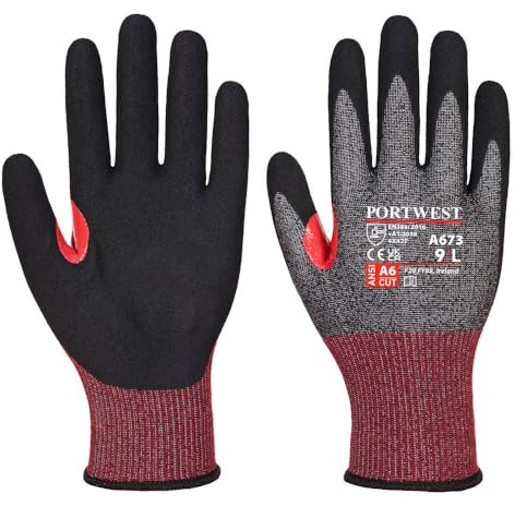 CS AHR18 Nitrile Foam Cut Resistant Level F Gloves (Large)