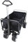 Bollerwagen faltbar Handwagen Strandwagen Transportkarre Gartenwagen mit Teleskop Griff und extra Breiten dicken Räder 360° drehbar Farbe Schwarz