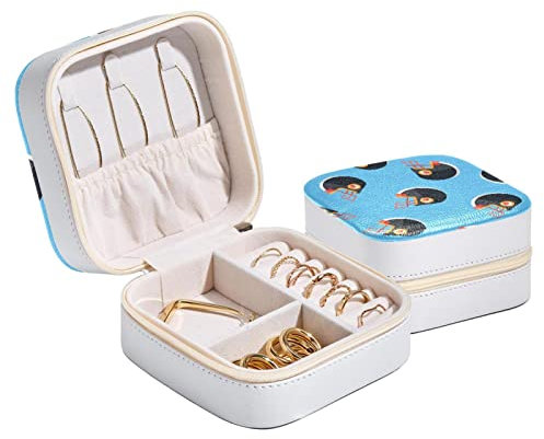 Boîte de rangement à bijoux de voyage avec icône plate de casque de football américain pour femmes et filles