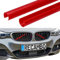 RECAMBO Kühler Grill Einsatz, Frontgrill Zierleisten Streifen, Grill V Streben | Kompatibel mit BMW 5er F07 F10 F11 2011-2016 F18 X1 F48 X2 F39 | Rot
