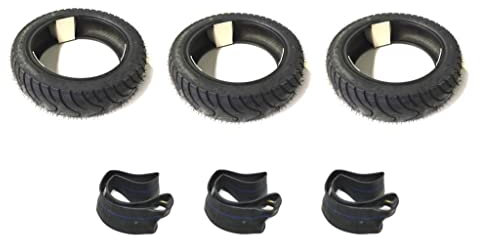 3x Sommerreifen Set 100/90-10 inkl. Schläuche passend für Piaggio Ape 50 TM TL1T-TL6T ZAPC80 – Straßenprofil Reifen in Top Qualität!