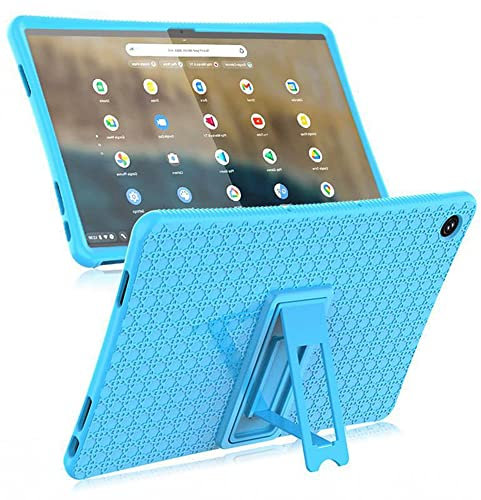 INSOLKIDON Compatible avec Coque Lenovo IdeaPad Duet 560 Chromebook 13.3 inch Tablet Silicone de Protection Pliable Housse Case Cover avec Fonction Support (Bleu)