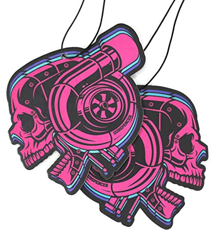 2x Auto Duftbaum Geladen | lustiger Turbolader Duft fürs Auto | Lader Skull Totenkopf Lufterfrischer Duftspender Duftanhänger