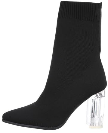 Ital Design Damen Stiefeletten mit Blockabsatz, spitze Form