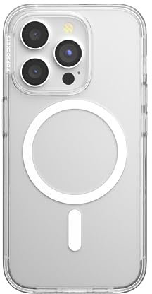 PopSockets iPhone 15 Pro Hülle kompatibel mit MagSafe, Handyhülle für iPhone 15 Pro, kabellos aufladbar, nur Hülle - Clear