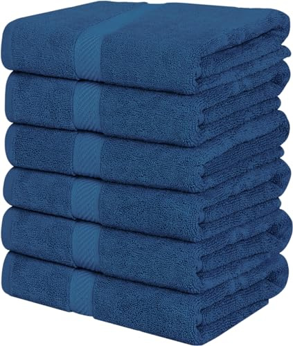 Utopia Towels - 18 Pack Bath Towel Set, 60 x 120 cm, 100% Cotton, Navy | Medium Lightweight and Highly Absorbent Quick Drying Towels, Premium Towels for Hotel, Spa and Bathroom, Machine Washable