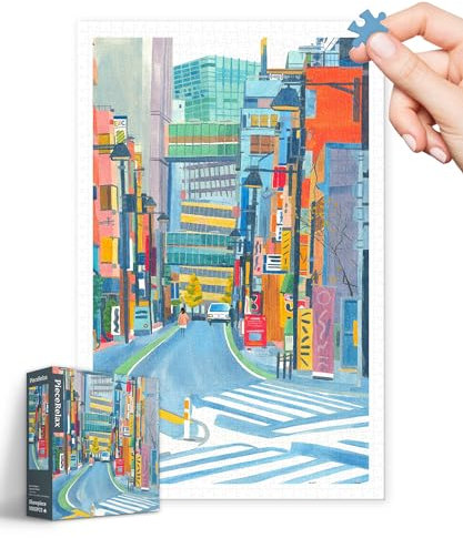 PieceRelax Puzzle 1000 Teile für Erwachsene & Kinder ab 14 – Grace Helmer - Japanese Street [H3396], 58,8 x 37,8 cm, Herausforderung & Achtsamkeit für Ihre Me-Time