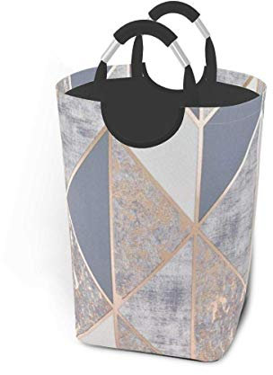 Panier à linge Geo Rose Gold, panier à linge pliable, grand bac de rangement, sac à vêtements durable avec poignées 50L