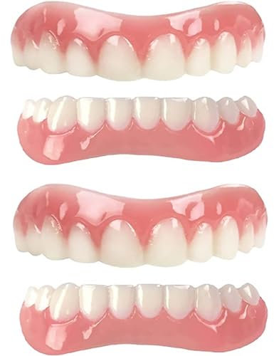 Sofort Zähne Aufkleber Zahnprothese Provisorischer Naturton Oberkiefer und Unterkiefer Perfektes lächeln Zähne Prothese Furnier Reparieren Sie schnell Ihre Zahn und Lächeln,01,2PCS