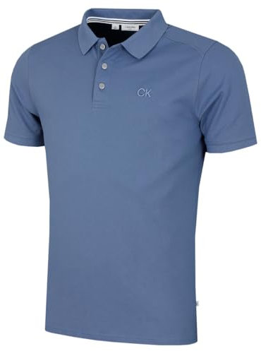 Calvin Klein Mens Campus Coastal Polo Shirt - Denim Blue - M