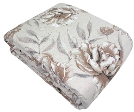 Tata Home Trapuntino Mezza Stagione Leggero Singolo 170x250 cm Copriletto Trapuntato Primaverile Estivo Quilt Autunnale Moderno Elegante Dis. 4 Beige