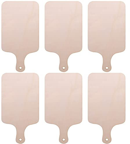 Nagoyuki Mini Tagliere nel Legno Natalizio da 6 Pezzi con Manico nel Legno Grezzo Tagliere Rettangolare con Ritagli per Vassoio