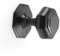 AB Hardware 70mm Powder Coated Black Octagonal Centre Door Knob Pull Front Back Solid Brass
