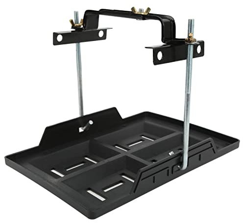 Batterieträger Auto Batteriehalter 20 x 30 cm Universal Kfz Autobatterie Halterung mit Verstellbarer Halteklammer, Batteriehalterung für 27 30 31 Serien Batterien
